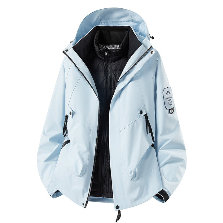 Herren Zwei-in-eins Wetterschutzjacke mit abnehmbarer Steppweste und verstellbarer Kapuze Drune
