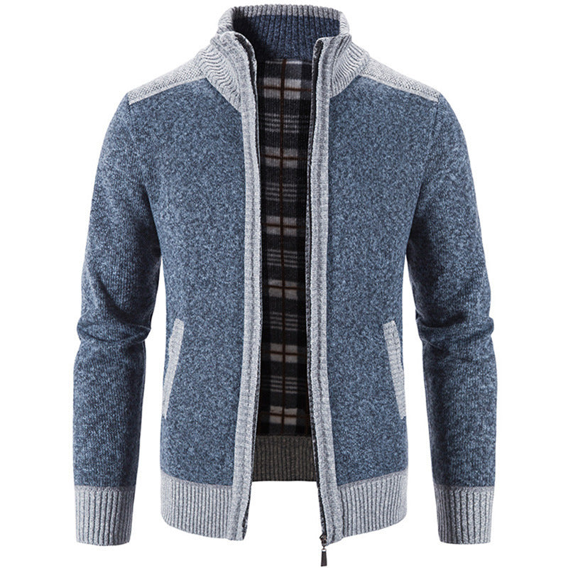 Herren Strickjacke mit modernem Stehkragen und strukturiertem Design Drune