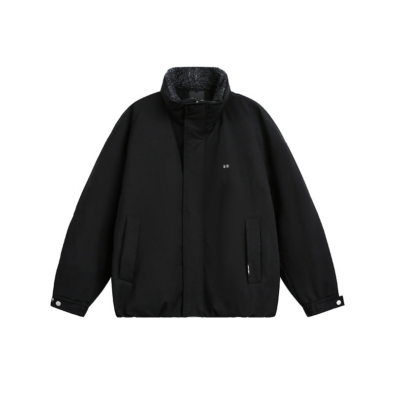 Herren Oversize Steppjacke mit hohem Kragen und Teddyfutter Drune