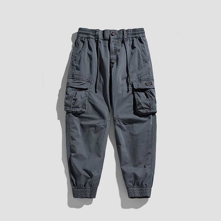 Herren Cargo-Joggerhose im Utility-Look mit elastischem Bund, Multifach‑Taschen und gerippten Knöcheln Drune