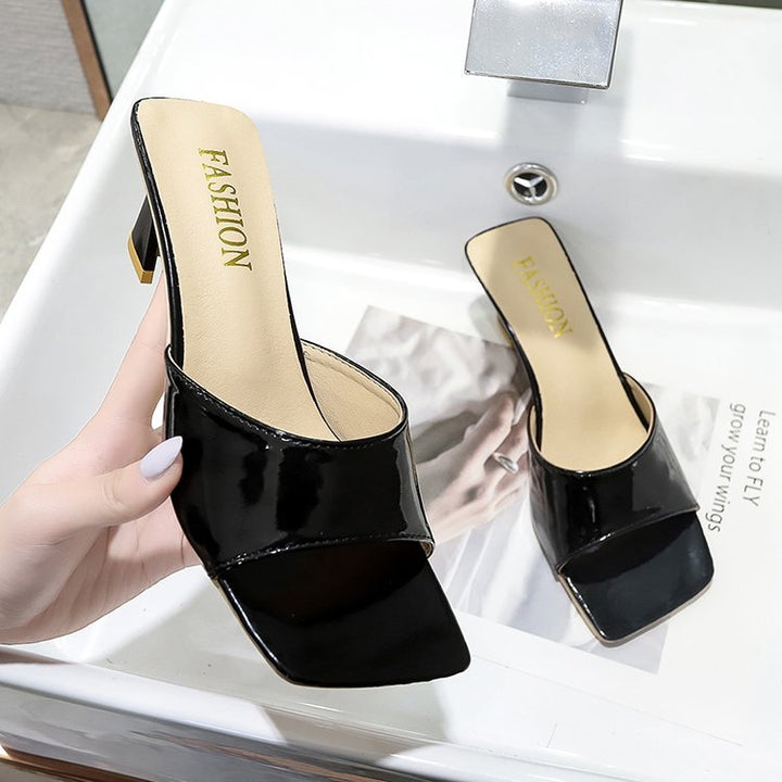 Damen Chic Open-Toe Slide High Heels mit Komfortpolsterung Drune