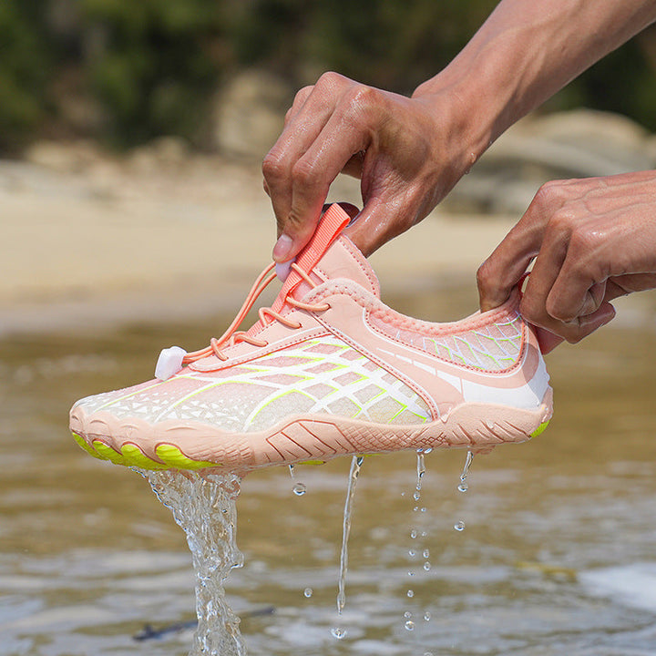 Damen wasserdichte Badeschuhe mit rutschfester Sohle und atmungsaktivem Obermaterial Drune