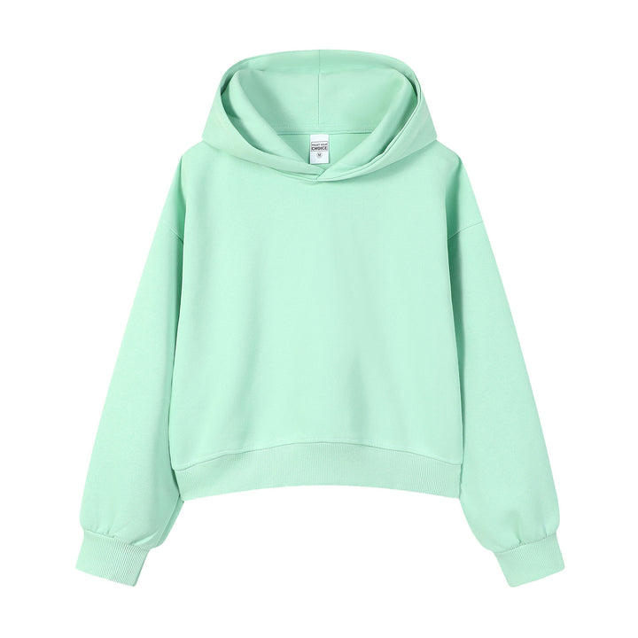 Damen modischer cropped Hoodie mit weitem Schnitt Drune