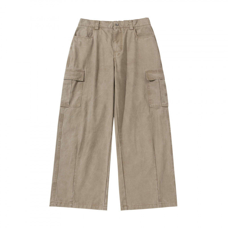 Damen Weite Cargo-Culotte-Hose aus Baumwollmix mit großen aufgesetzten Pattentaschen Drune