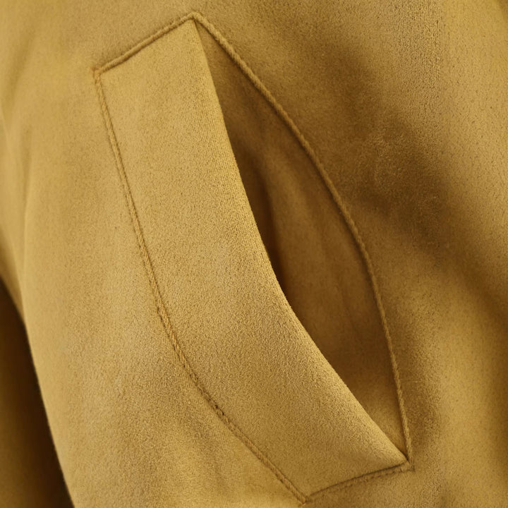 Damen Cropped Boxy Jacke in Velourslederoptik mit Hemdkragen Drune