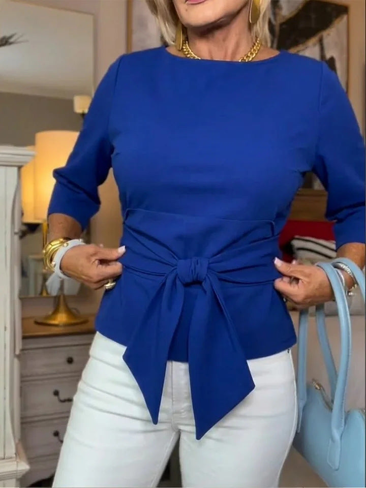 Damen Elegante Bluse mit Schleifen-Detail Drune