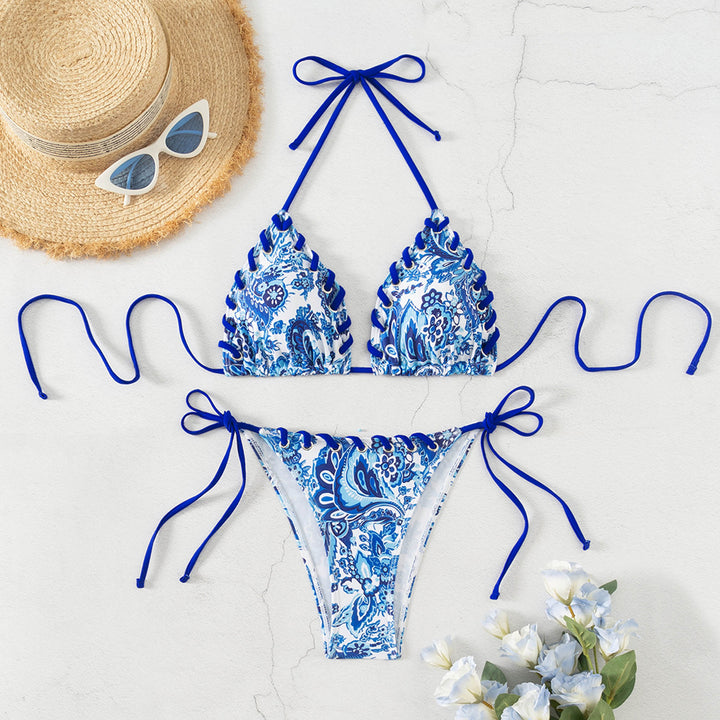 Damen Triangel-Bikini mit verspieltem Schnürdesign Drune