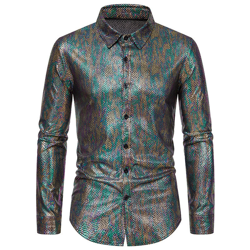 Herren elegantes Hemd mit schimmerndem Obermaterial und modernem Schnitt Drune