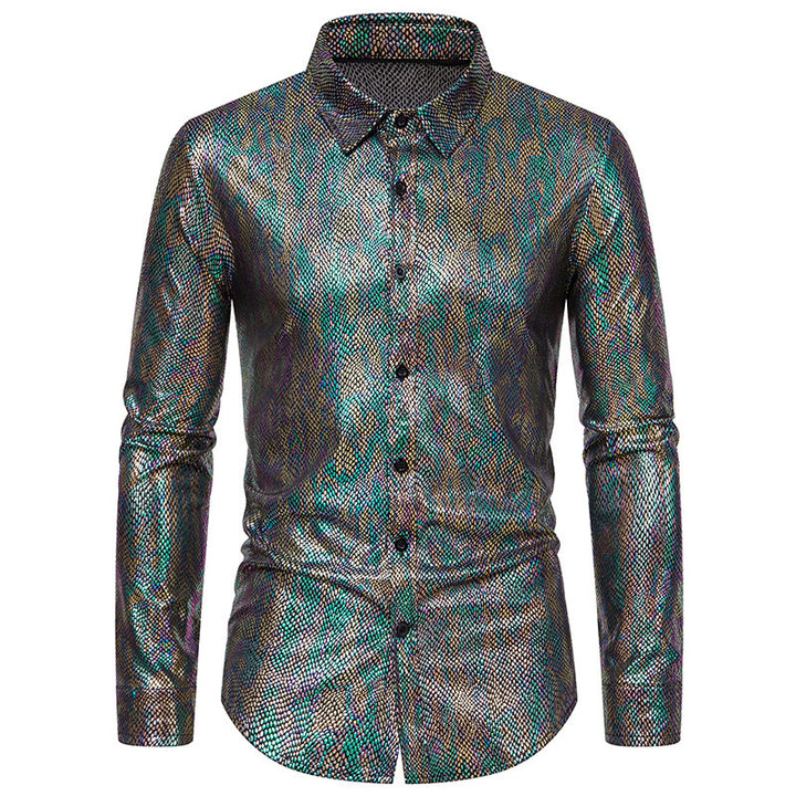 Herren elegantes Hemd mit schimmerndem Obermaterial und modernem Schnitt Drune