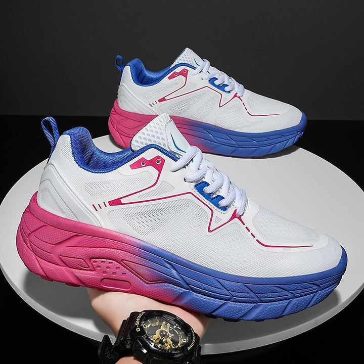 Unisex gedämpfter Plateausneaker mit atmungsaktivem Strickoberteil und gepolsterter Hohlkammersohle Drune