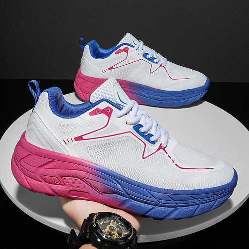 Unisex gedämpfter Plateausneaker mit atmungsaktivem Strickoberteil und gepolsterter Hohlkammersohle Drune