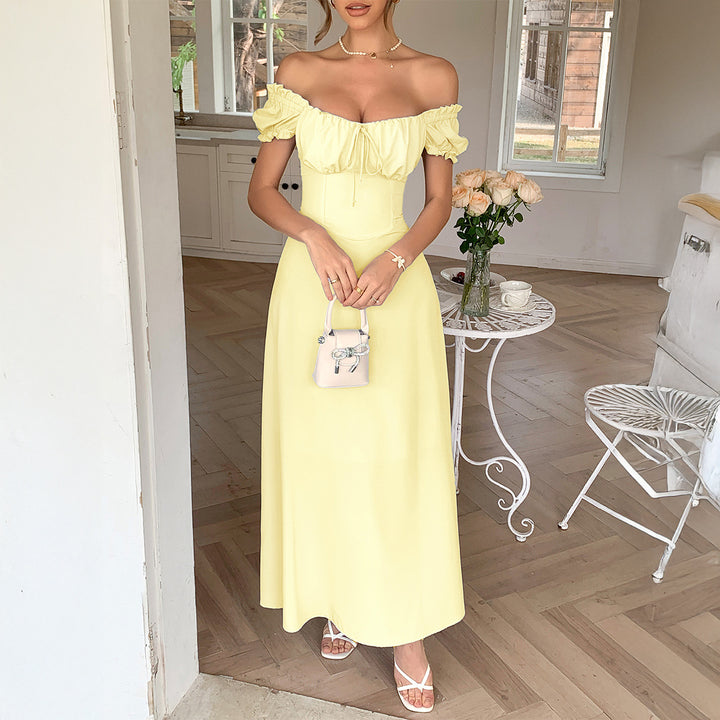 Damen Maxi-Kleid mit charmanten Rüschendetails und schmeichelndem Schnitt Drune