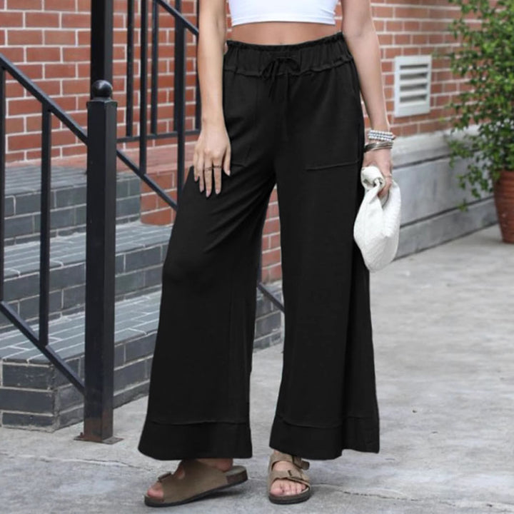 Damen Modische Palazzo-Hose mit elastischem Bund und praktischen Taschen Drune