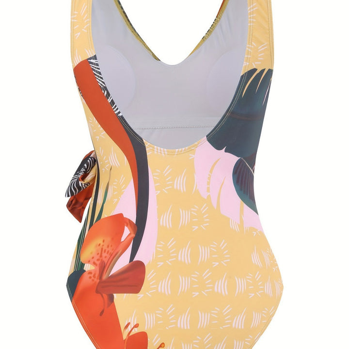 Damen Einteiliger Badeanzug mit elegantem Wickelrock Drune