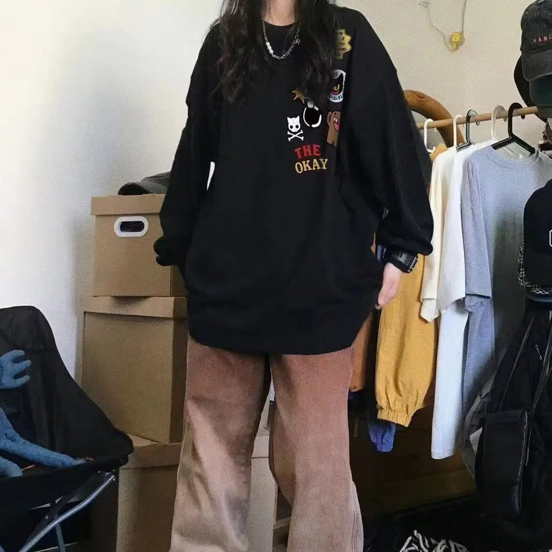 Damen Langarmshirt mit originellen Applikationen Drune