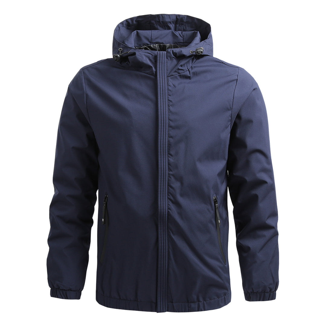 Herren Atmungsaktive Outdoorjacke mit verstellbarem Kragen Drune