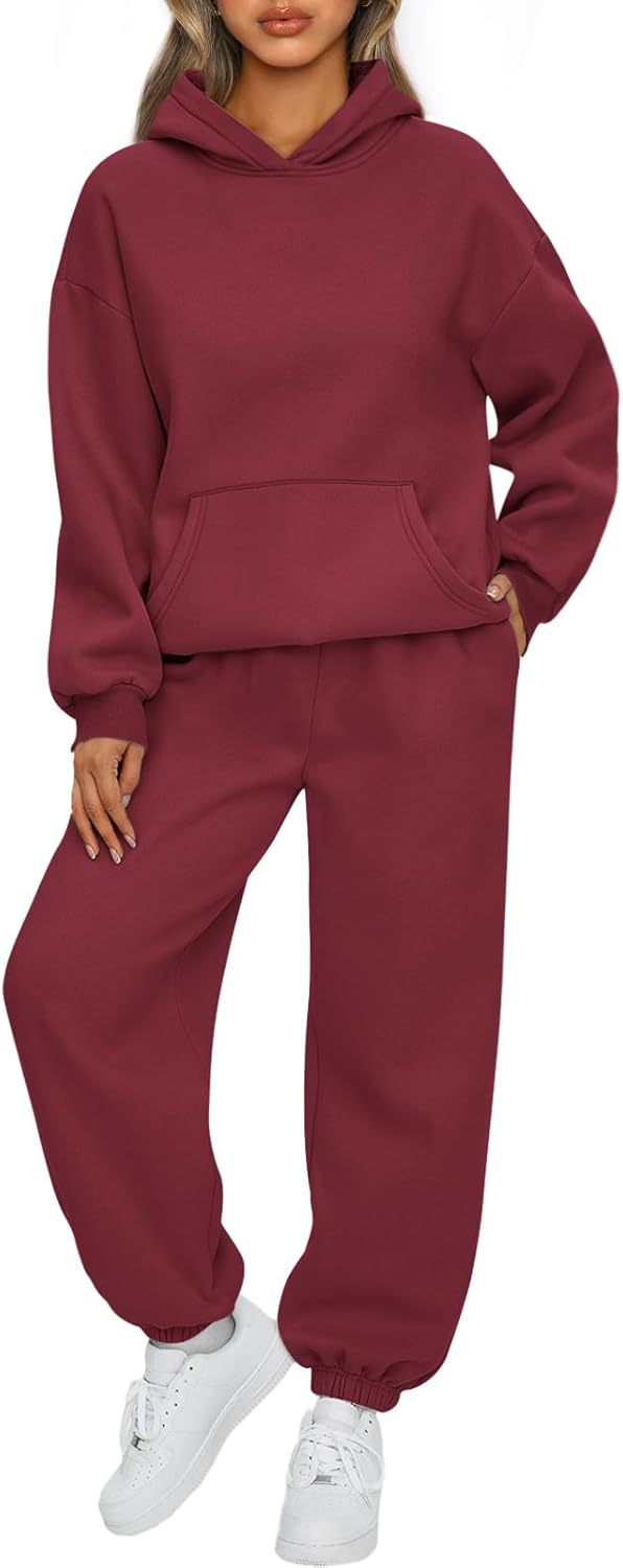 Damen nan gemütliches Oversize Hoodie und Jogginghose Set aus weicher Baumwollmischung Drune