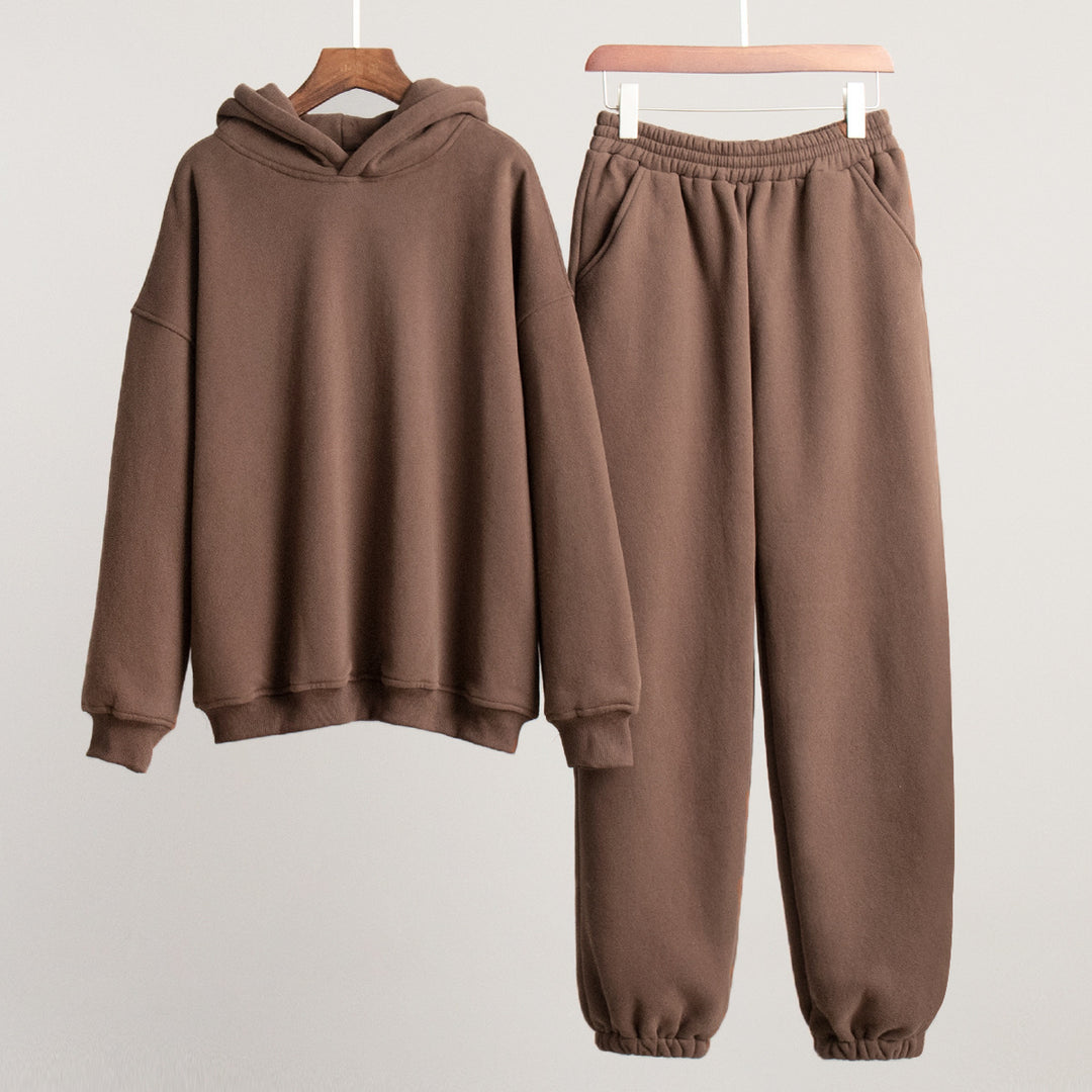 Damen Kuschelige Sweatshirt- und Jogginghose-Kombination Drune