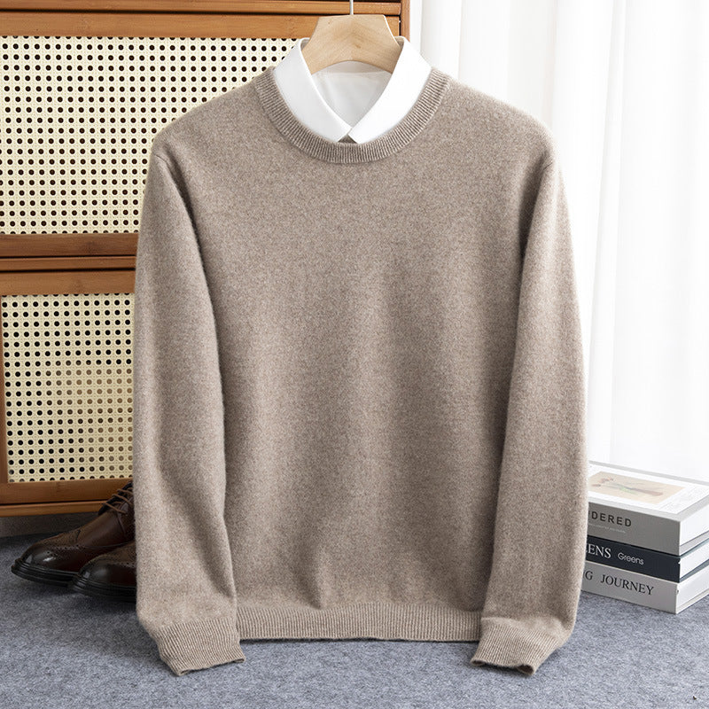 Herren Schlichter Rundhals-Feinstrickpullover kaschmirähnliche Haptik mit gerippten Abschlüssen Drune
