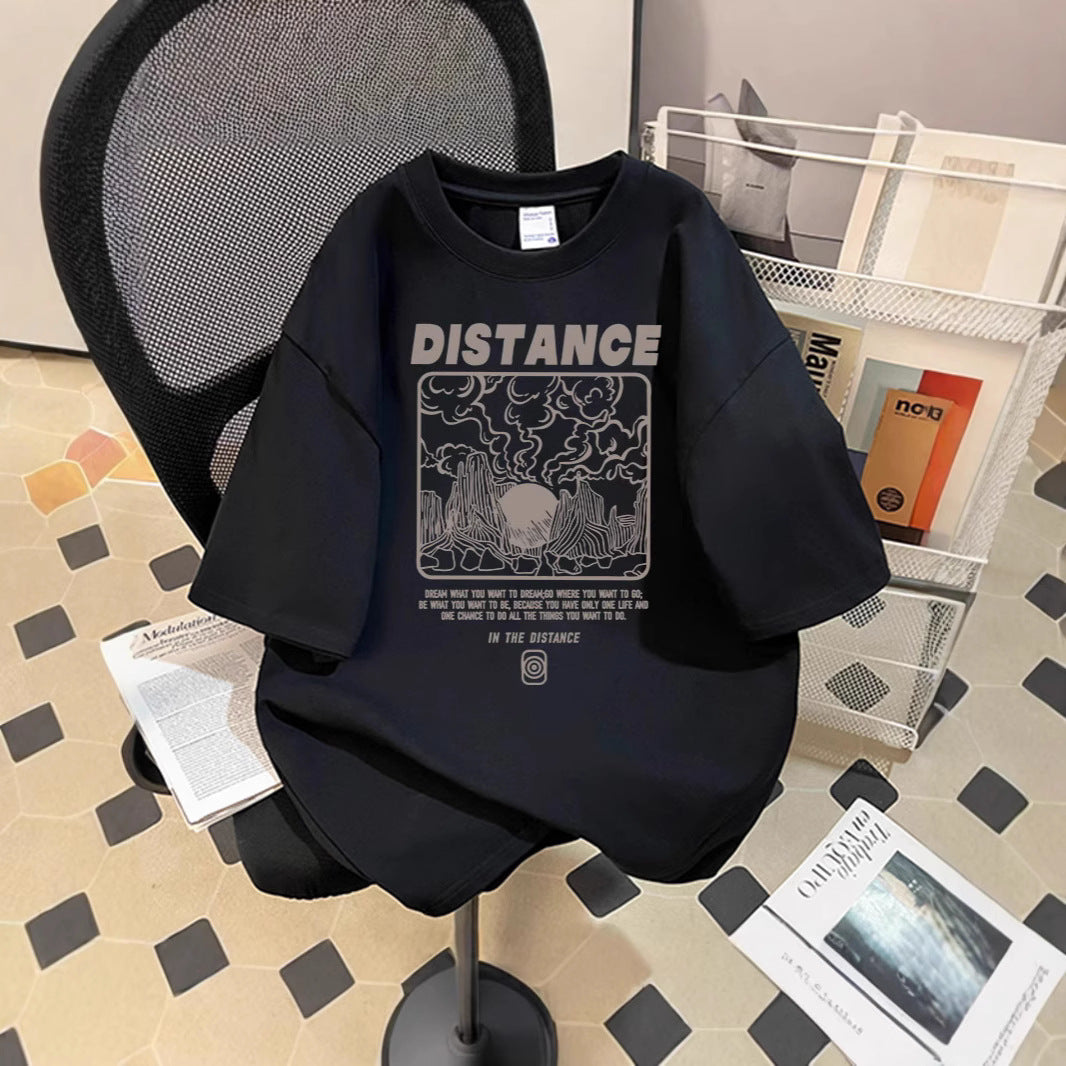 Damen Oversized T-Shirt mit kreativem Grafikdruck Drune