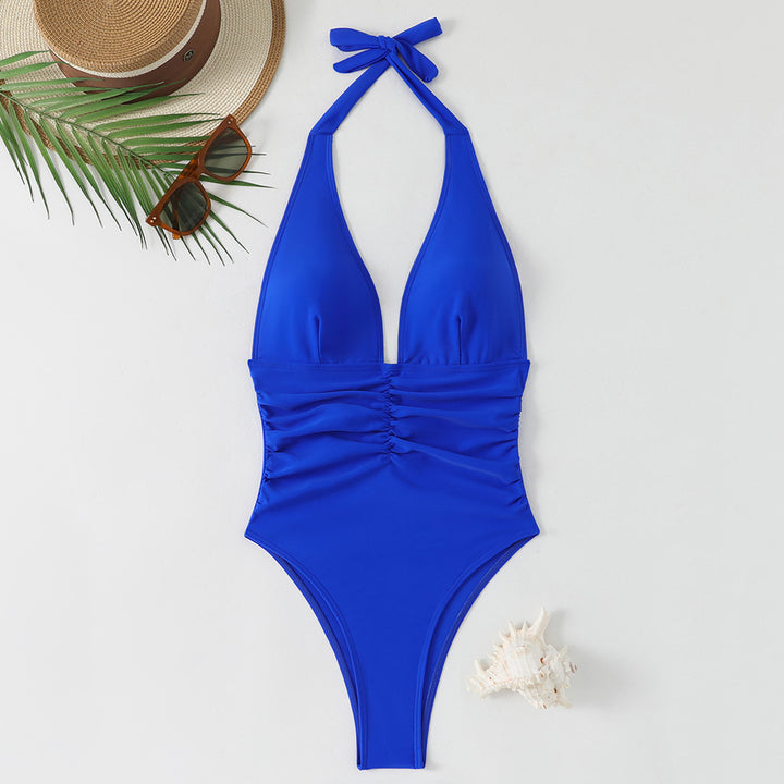 Damen Eleganter Badeanzug mit Raffungen Drune