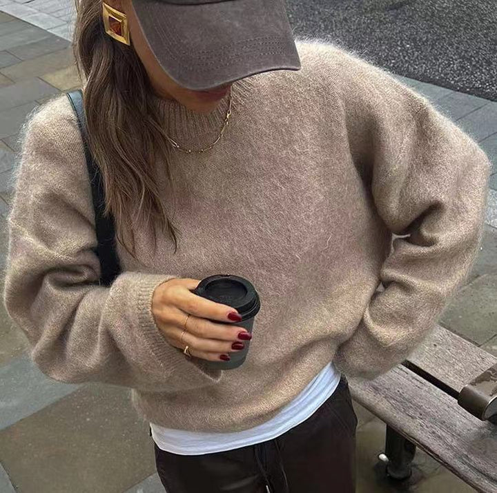Damen 20+ oversized Feinstrickpullover mit extralangen Glockenärmeln Drune