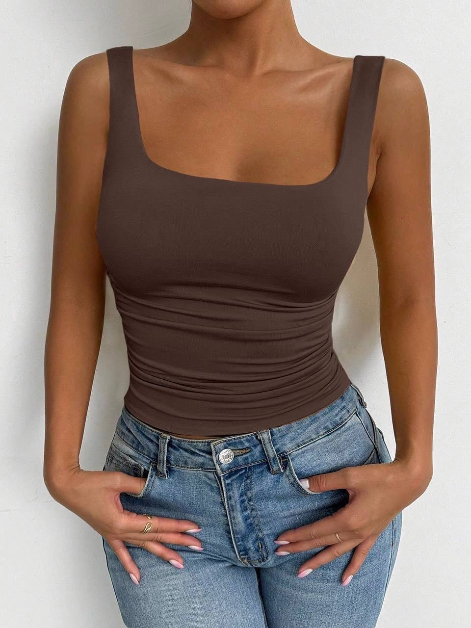 Damen Figurbetontes Top Drune