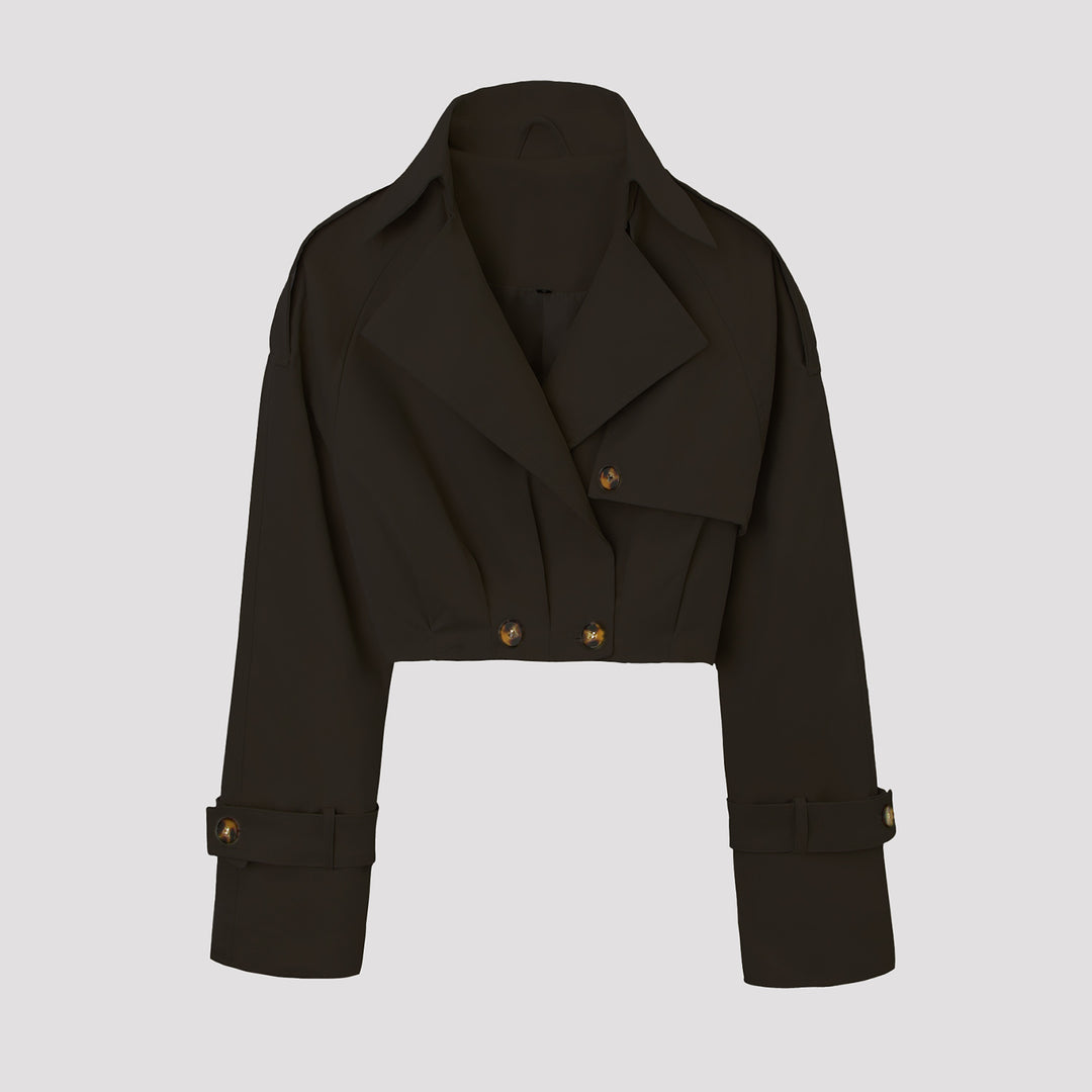 Damen Modische Cropped Trenchcoatjacke Drune