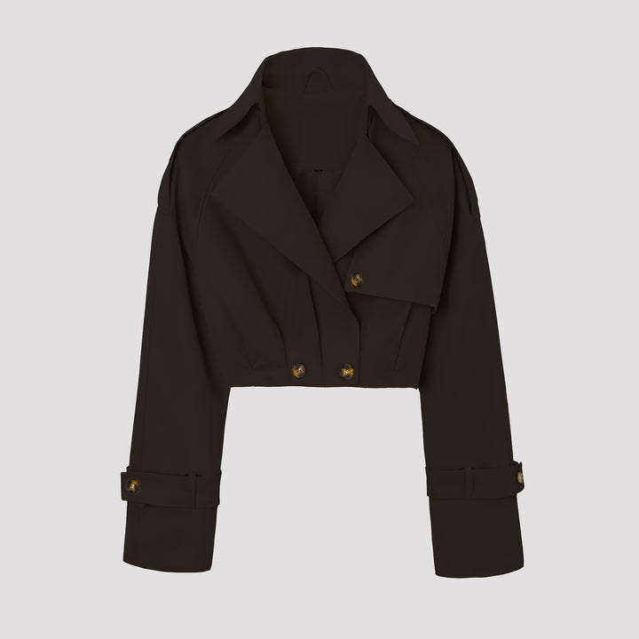 Damen Modische Cropped Trenchcoatjacke Drune