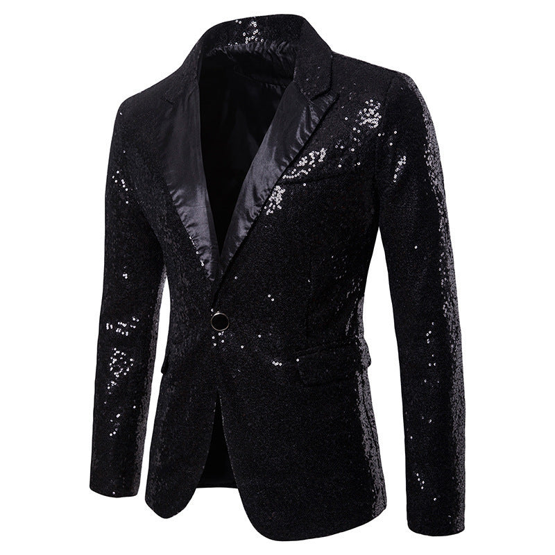 Herren glamouröser Pailletten Blazer Drune