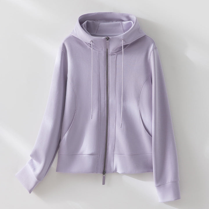 Damen Kapuzen-Performance-Zipjacke mit Reißverschluss und seitlichen Eingriffstaschen Drune