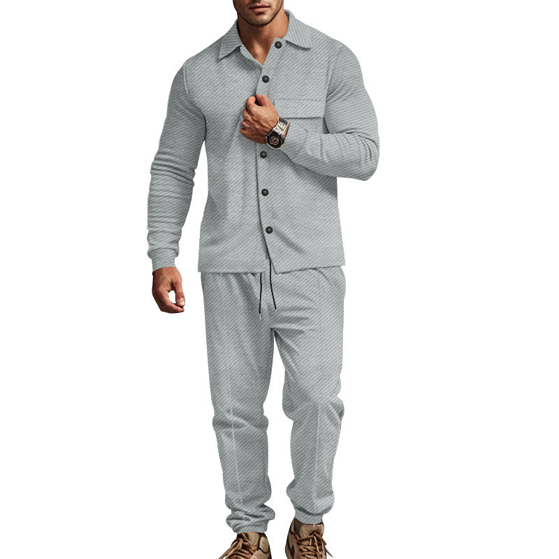 Herren modisches Zweiteiler Freizeitanzug mit strukturiertem Design Drune