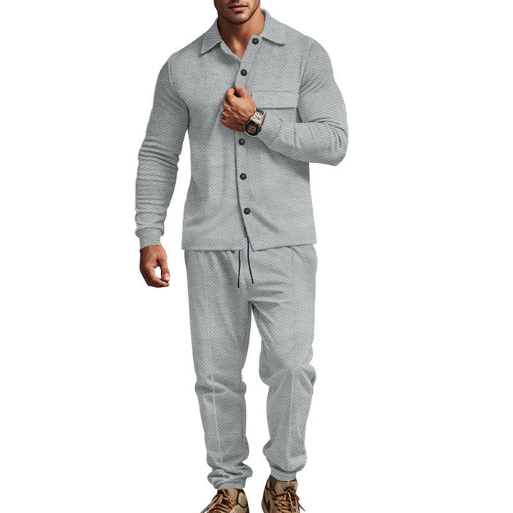 Herren modisches Zweiteiler Freizeitanzug mit strukturiertem Design Drune