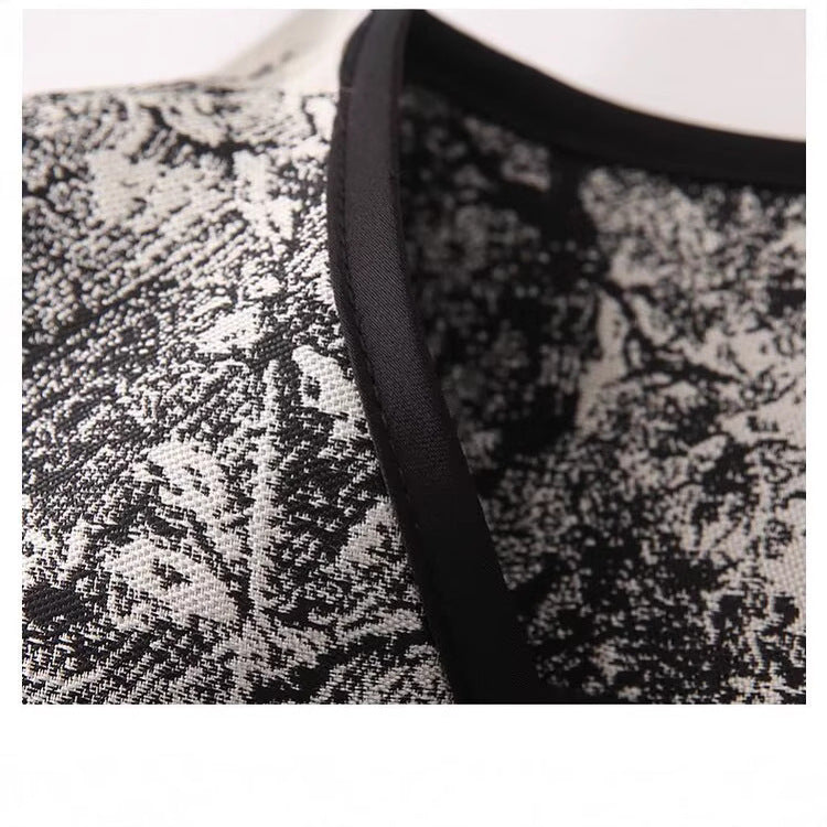 Damen modische Quilted Blazerjacke mit kunstvollem Landhausdruck Drune