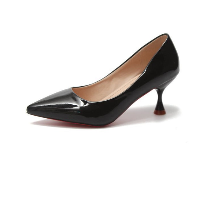 Damen Elegante Lackleder Pumps mit einzigartigem Absatzdesign Drune