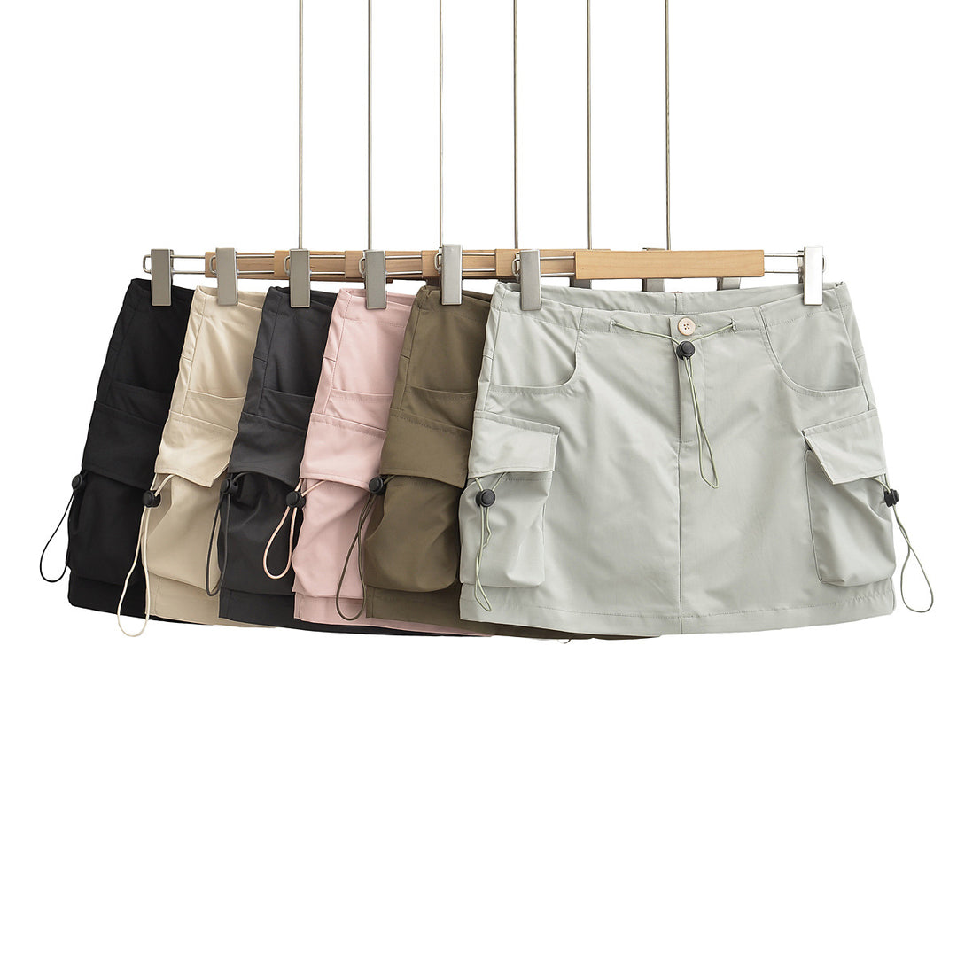 Damen Cargo-Rock mit seitlichen Taschen und verstellbarem Kordelzug Drune