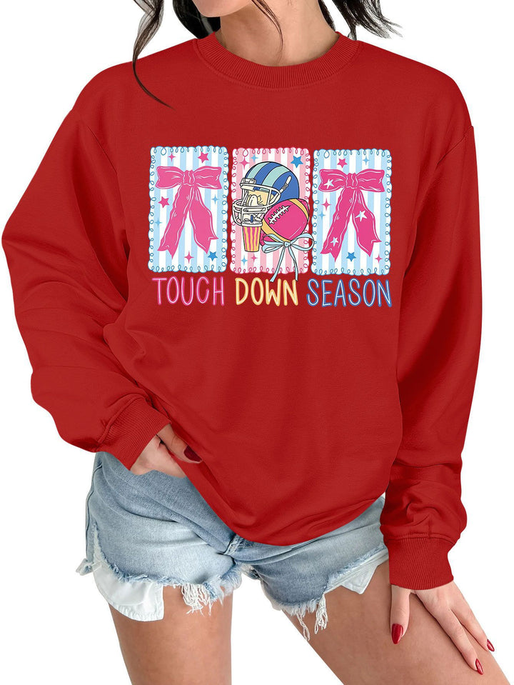 Damen Sweatshirt mit kreativem Football-Motiv und lässigem Schnitt Drune