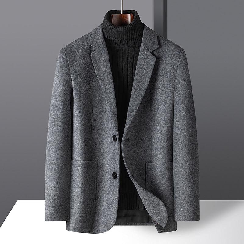 Herren Smart-Casual Kurzsakko aus Wollmix mit aufgesetzten Taschen und leichtem Thermofutter Drune