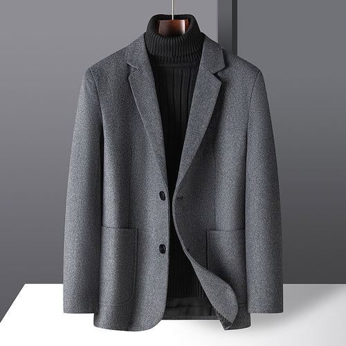 Herren Smart-Casual Kurzsakko aus Wollmix mit aufgesetzten Taschen und leichtem Thermofutter Drune