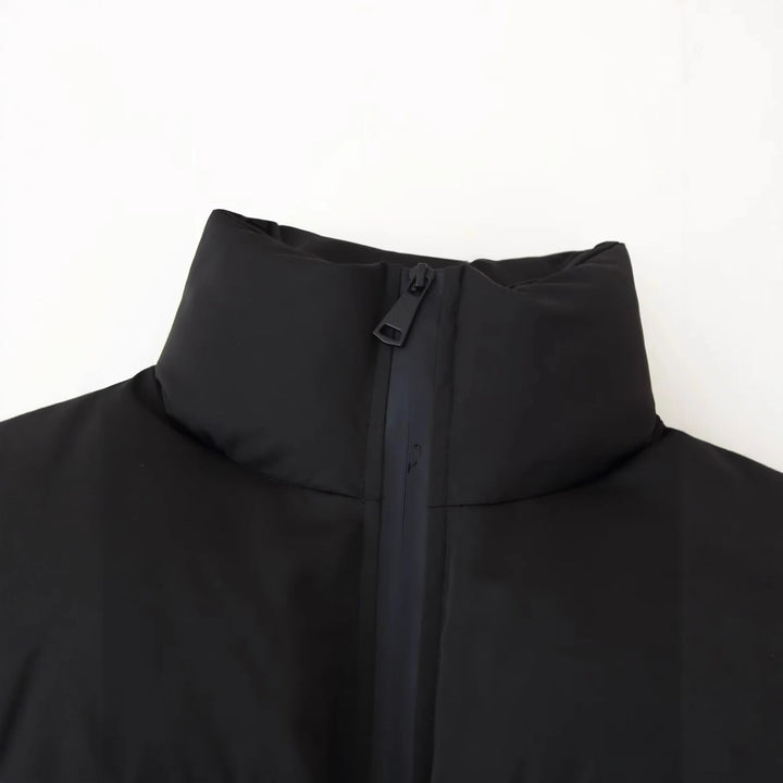 Damen modische cropped Daunenjacke mit hohem Kragen und praktischen Taschen Drune