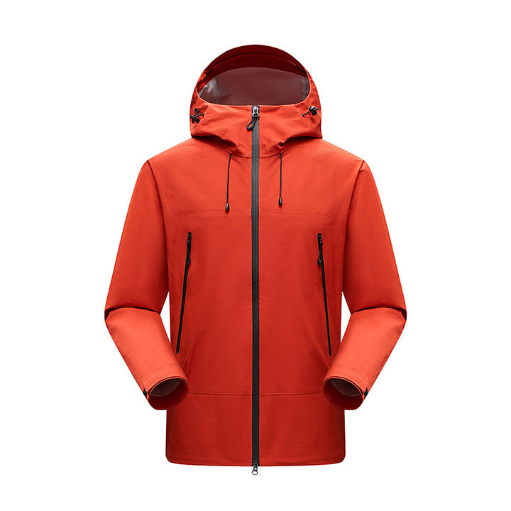 Herren Minimalistische technische dreilagige Softshelljacke mit versiegelten Nähten und wasserdichtem Frontreißverschluss Drune