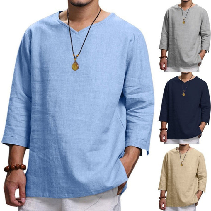 Herren Leichte Leinenbluse Drune