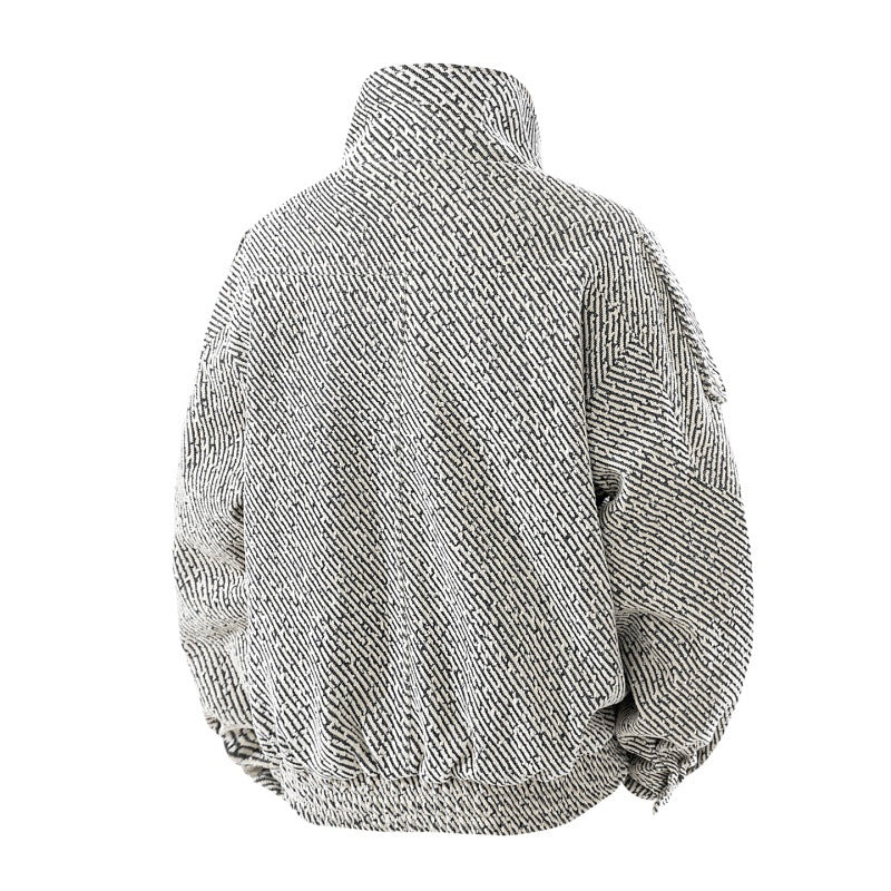 Herren gepolsterte Wollmix Übergangsjacke im Oversize-Schnitt mit Stehkragen Drune