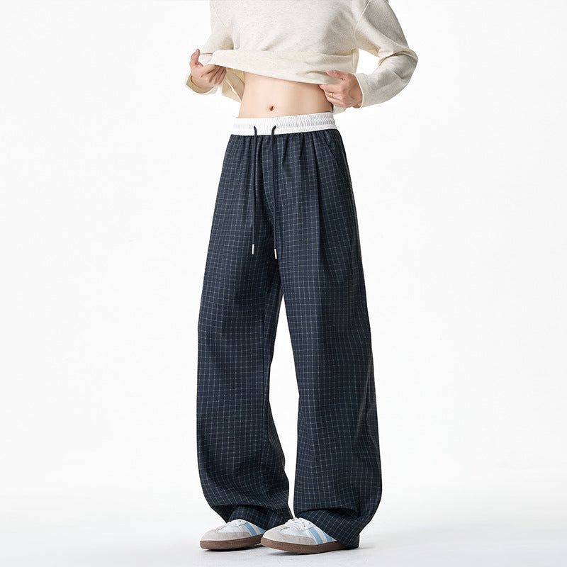 Damen Modische Harem-Hose mit Karo-Muster Drune