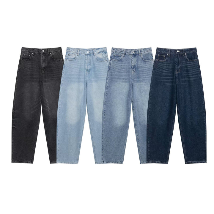 Damen Hochtaillierte kurzgeschnittene Jeans mit weitem Bein aus Denim Drune
