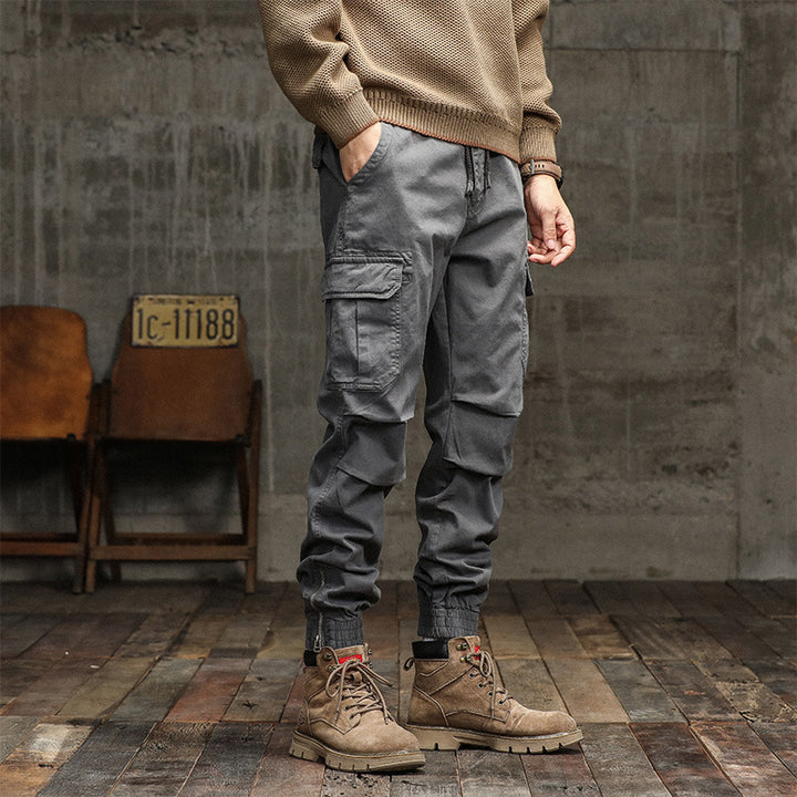 Herren Cargo-Jogginghose im urbanen Utility‑Stil mit elastischem Tunnelzugbund und verstärkten Kniepartien Drune
