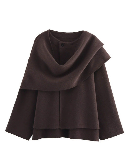 Drune | Boulevard Asymmetrischer Schal Verkürzte Gestrickte Jacke