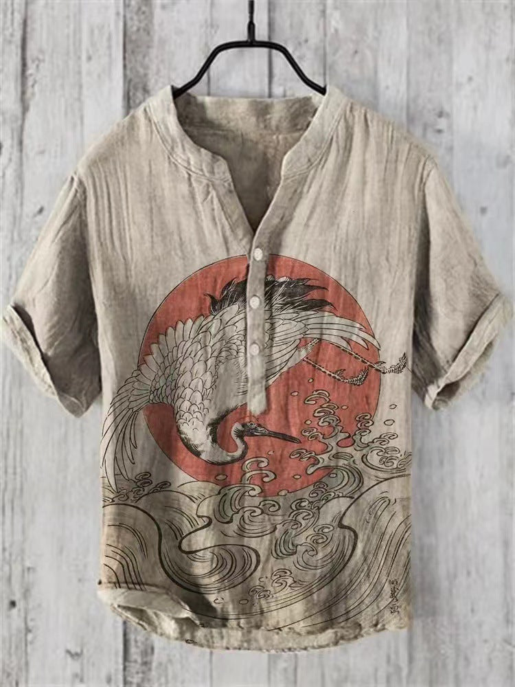Drune | Japanisches Hemd Aus Leinenmix