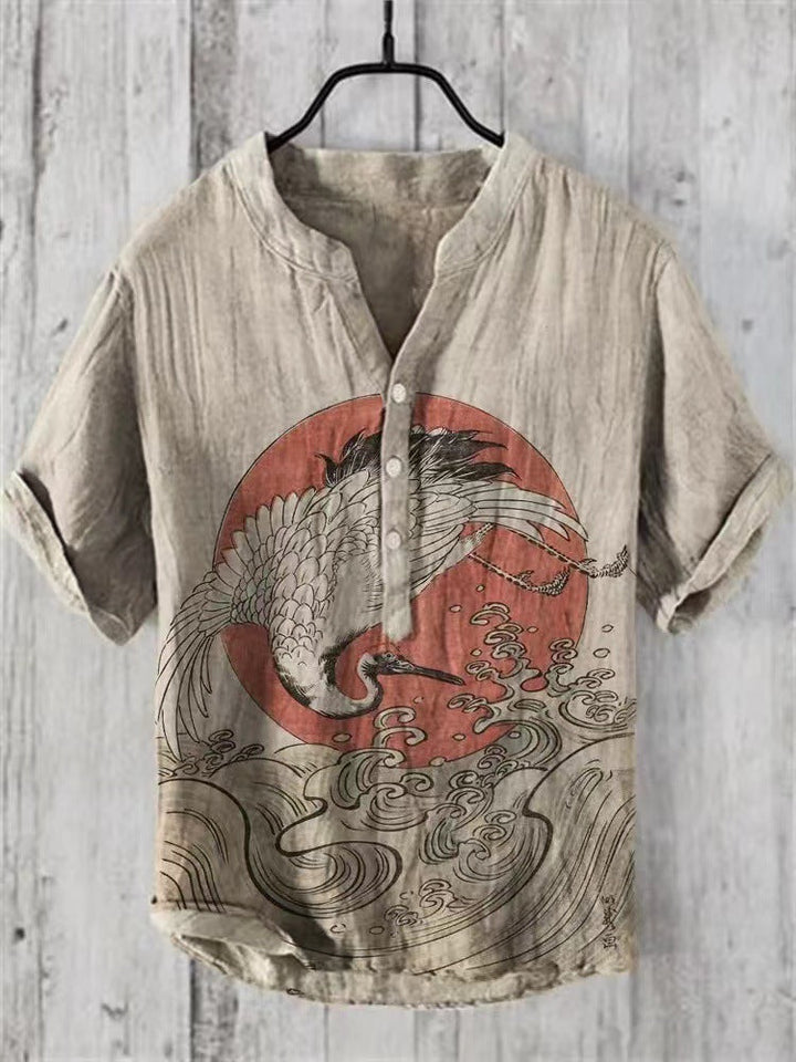 Drune | Japanisches Hemd Aus Leinenmix