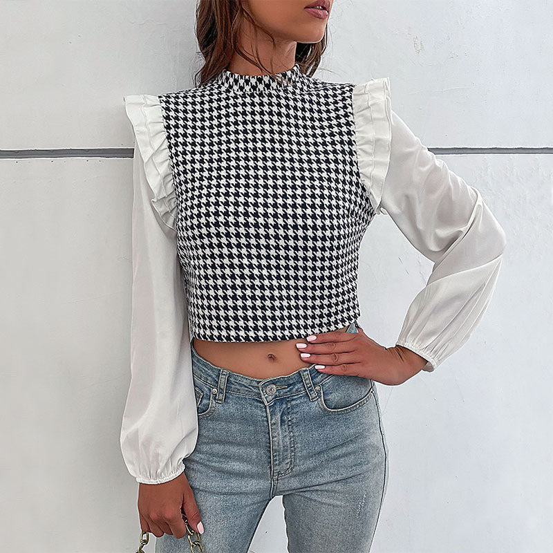 Damen Modisches Bustier-Oberteil mit Puffärmeln Drune